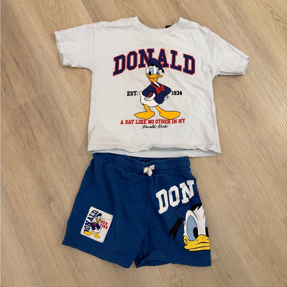 Zara Kids Donald Duck Blue Matching Set
